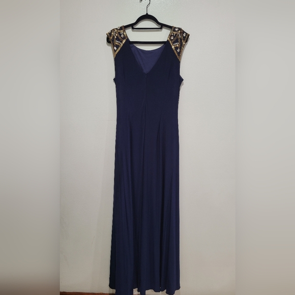 JS Collection Blue Embellish Evening Gown - Picture 4 of 7